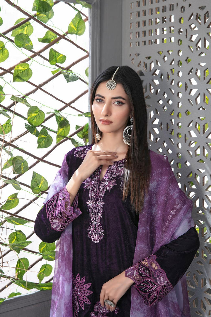 Makhmal-e-Kahani -Fancy Heavy Embroidered Velvet Collection D-3974 - Jays Boutique